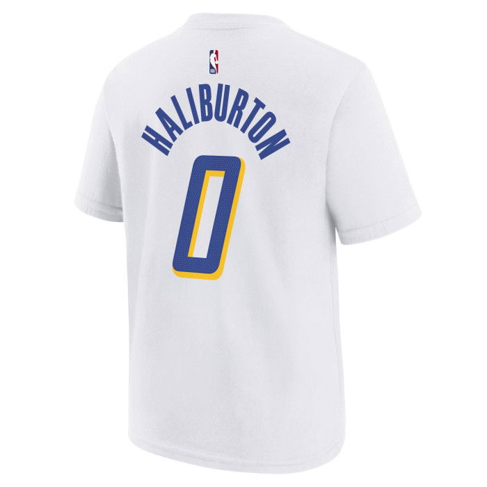 Nike NBA Tyrese Haliburton Indiana Pacers Wit City Edition T-shirt voor kinderen