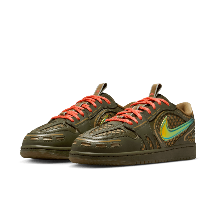 Air Jordan 1 Low Method Of Make brown kelp/cargo khaki-lt wild mango