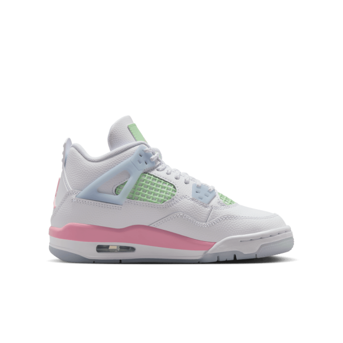 Air Jordan 4 Retro enfant white/med soft pink-half blue GS