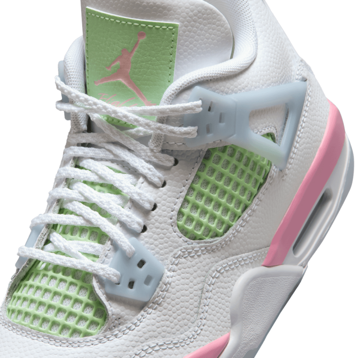 Air Jordan 4 Retro enfant white/med soft pink-half blue GS