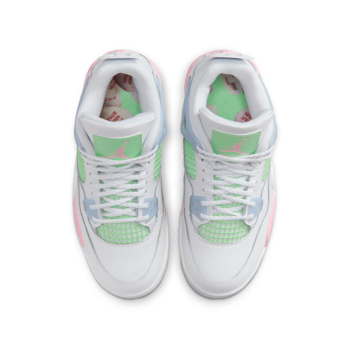 Air Jordan 4 Retro enfant white/med soft pink-half blue GS