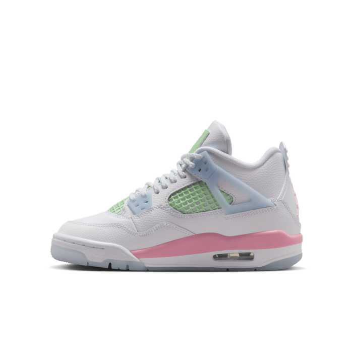 Air Jordan 4 Retro enfant white/med soft pink-half blue GS