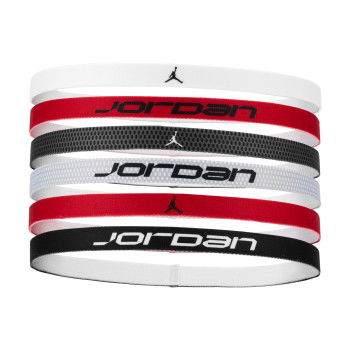 Bandeau Jordan Elastic Sport Headbands 6 Pk Printed White/gym Red/black