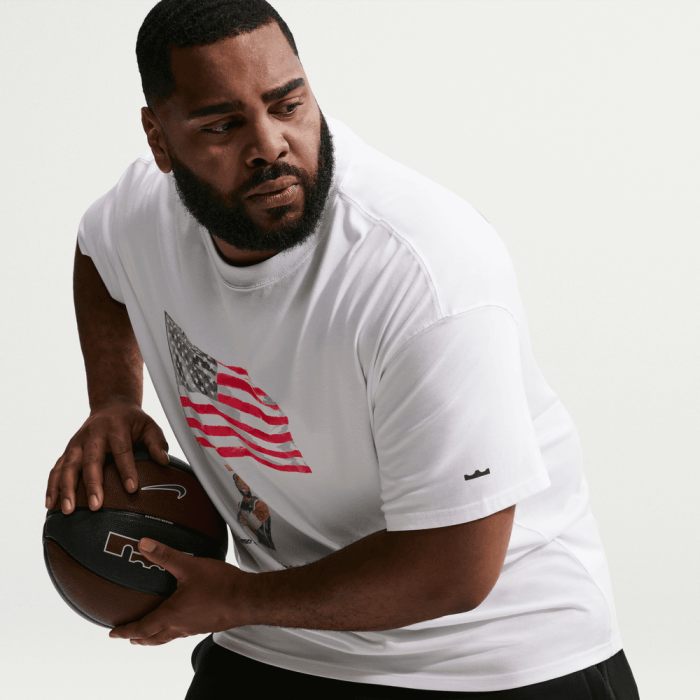 T-shirt Nike LeBron Old Glory Paris Olympics Banner white