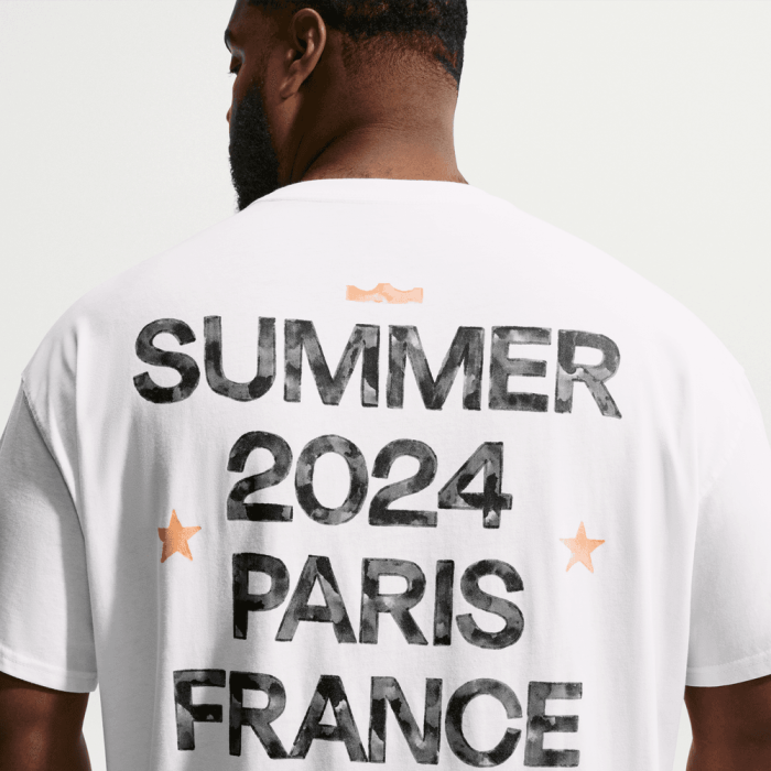 T-shirt Nike LeBron Old Glory Paris Olympics Banner white