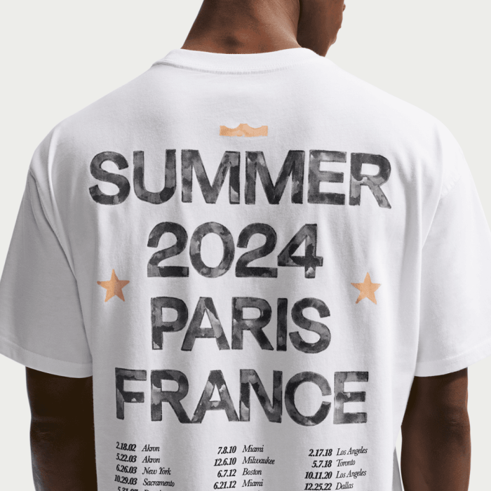 T-shirt Nike LeBron Old Glory Paris Olympics Banner white