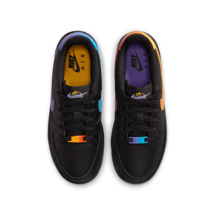 Nike Air Force 1 LV8 Black-Action Grape-Laser Orange Enfants GS