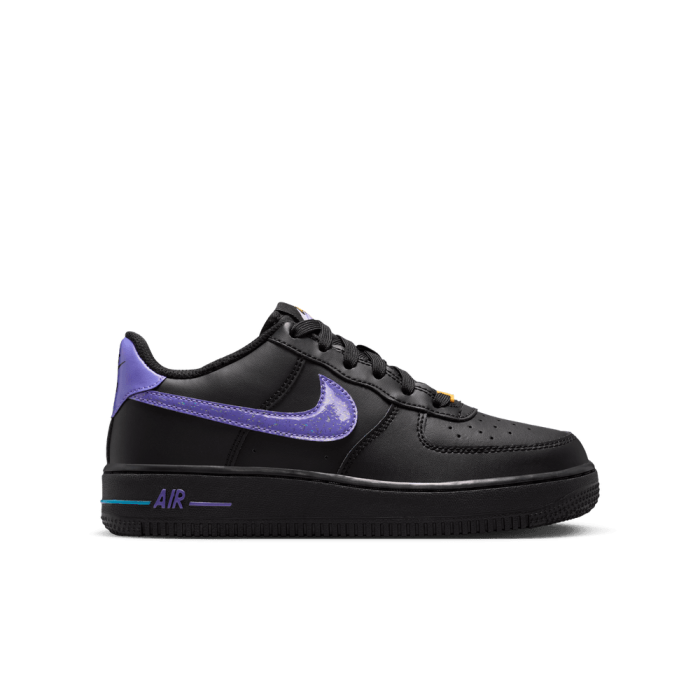Nike Air Force 1 LV8 Black-Action Grape-Laser Orange Enfants GS