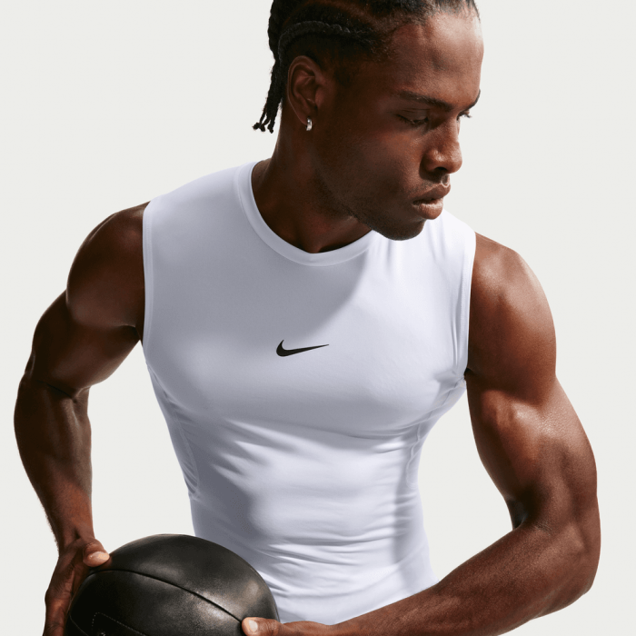 T-shirt Compression sans manches Nike Sport White