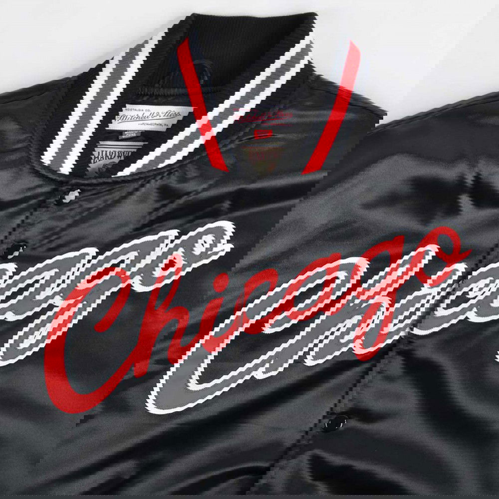 Mitc Ness Satin Jackets Chicago Bulls Black Basket4ballers Satin Jackets Ba583p Cbu K G0z 2xl Image N 4