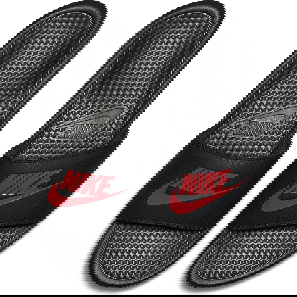 nike benassi red black