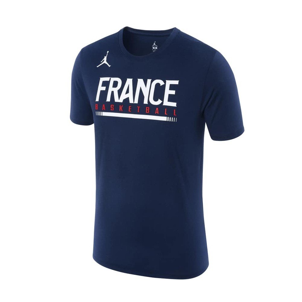 T-Shirt Jordan Equipe de France FFBB Logo Bleu - Basket4Ballers