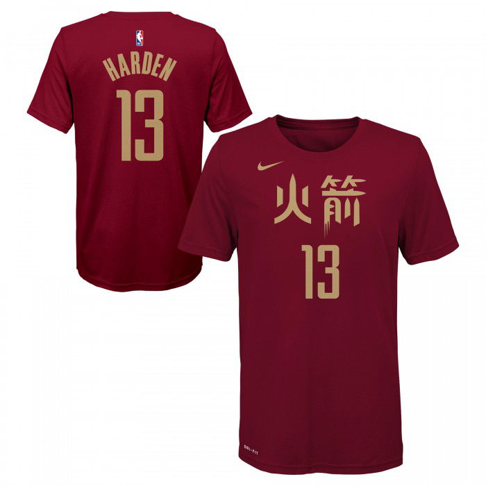 T-shirt NBA Enfant James Harden Houston Rockets Nike City Edition Dry Name&Number