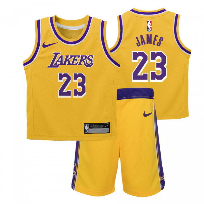 Ensemble NBA petit enfant LeBron James Los Angeles Lakers Nike Icon Replica Icon