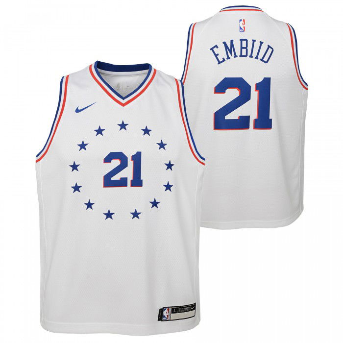 Maillot NBA Enfant Joel Embiid Philadelphie 76ers Nike Earned Edition Swingman