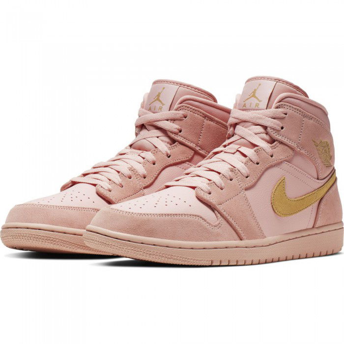 Air Jordan 1 Mid Se coral stardust/club gold-coral stardust