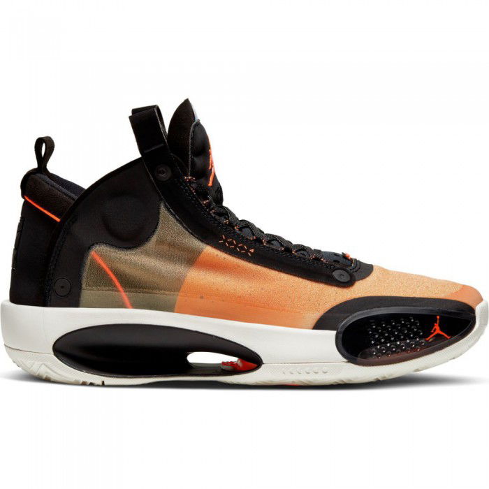 Air Jordan XXXIV amber rise/metallic silver-black-sail