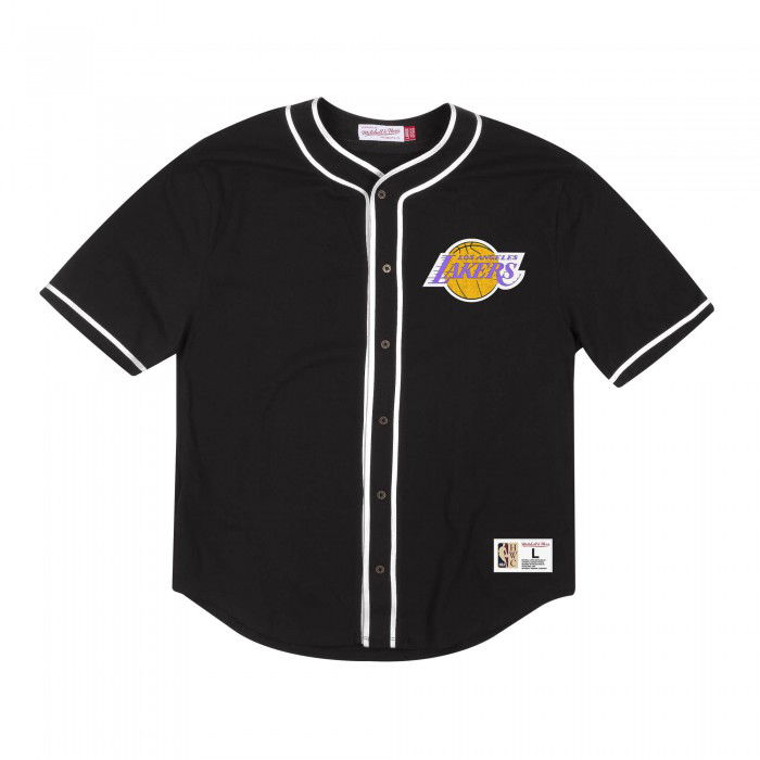 lakers baseball jersey black