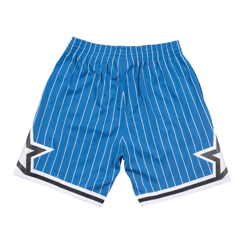 Mitchell & Ness NBA LA Lakers Striped Swingman shorts in blue/white