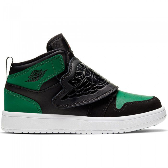 Sky Jordan 1 black/black-pine green-gym red