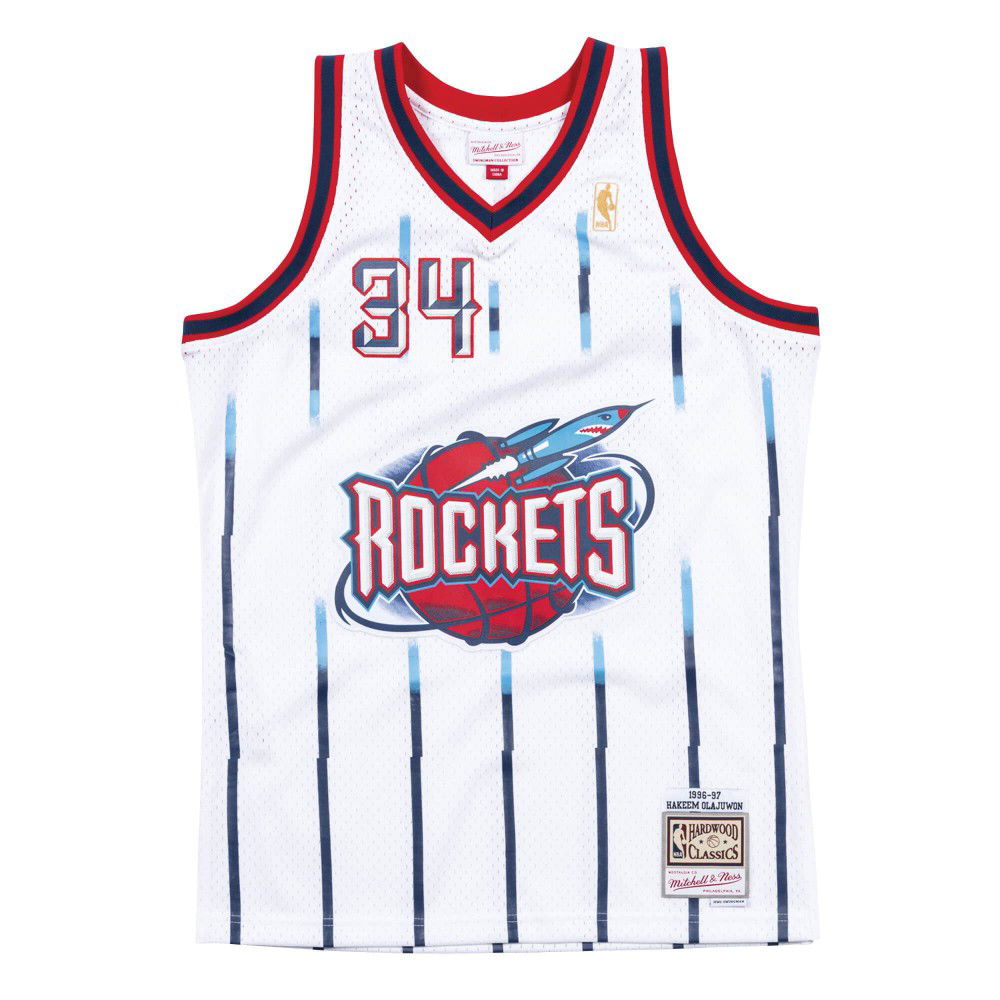 Maillot Nba Houston Rockets Hakeem Olajuwon '96 Mitchell & Ness ...