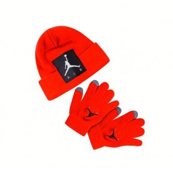 Pack bonnet gants Jordan Offset Patch enfant red - Basket4Ballers